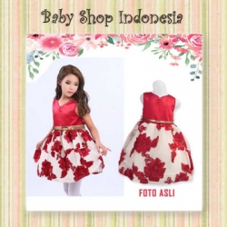 Dress Anak Red Flower Skirt  large